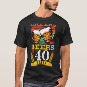 Vintage Beilagen und Biere für meine 40-jährige Bi T-Shirt
