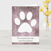 Vintage Beileid für den Heimtierverlust Karte (Gelbe Blume)