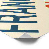 Vintage bekannte Städte USA Word Cloud Poster (Ecke)