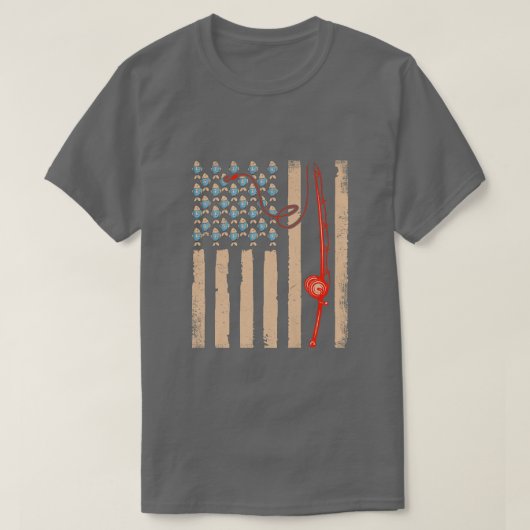 Vintage Bekleidung USA Flaggenfischerei  T-Shirt (Design vorne)