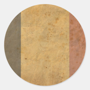 Vintage Belgien-Flagge Runder Aufkleber