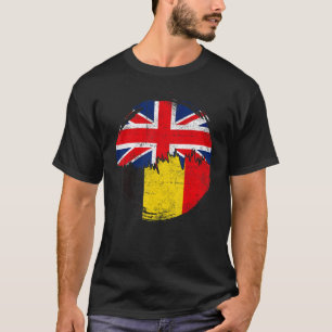 Vintage Belgier mit britischer Flagge Roots Belgie T-Shirt
