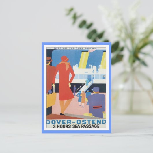 Vintage belgische Eisenbahn Postkarte (Stehend Vorderseite)