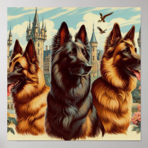 Vintage belgische Tervuren-Malerei Poster