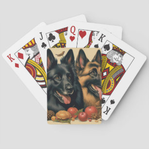 Vintage belgische Tervuren-Malerei Spielkarten