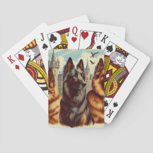 Vintage belgische Tervuren-Malerei Spielkarten