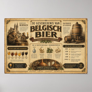 Vintage Belgisches Bier-Erbe-Kunstposter Poster