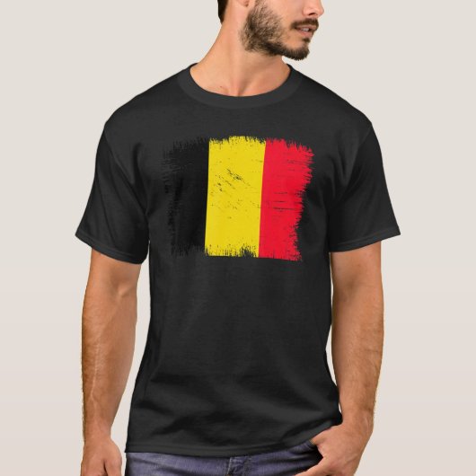 Vintage Belgium Flag Belgian Independence Day T-Shirt (Vorderseite)