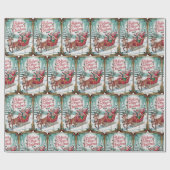 Vintage Believe Holiday Christmas  Geschenkpapier (Flach)