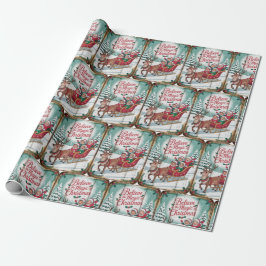 Vintage Believe Holiday Weihnachten Geschenkpapier