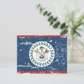 Vintage Belize-Flagge Postkarte (Stehend Vorderseite)