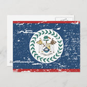 Vintage Belize-Flagge Postkarte (Vorne/Hinten)