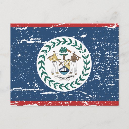 Vintage Belize-Flagge Postkarte (Vorderseite)