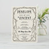 Vintage Bell-Blume Hochzeit Einladung (Stehend Vorderseite)