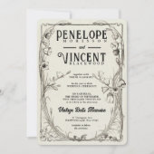 Vintage Bell-Blume Hochzeit Einladung (Vorderseite)