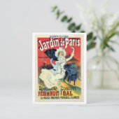 Vintage Belle Epoque jardin de Paris Party Postkarte (Stehend Vorderseite)