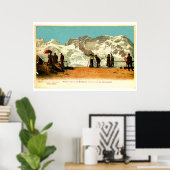 Vintage Belle époque Szene, Schweizer Alpen Poster (Heimbüro)