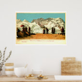 Vintage Belle époque Szene, Schweizer Alpen Poster (Küche)