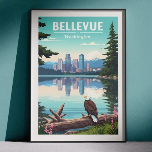 Vintage Bellevue Washington Poster