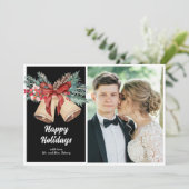 Vintage Bells Flat Holiday Card Feiertagskarte (Stehend Vorderseite)