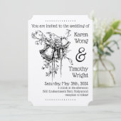 Vintage Bells Hochzeit Einladung (Stehend Vorderseite)
