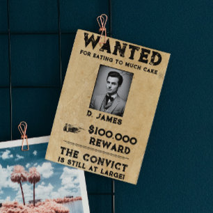 Vintage Belohnung für Sträfling gesucht Postkarte