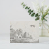 Vintage bemannte Flugmaschine Zeichnend Kunst Postkarte (Stehend Vorderseite)