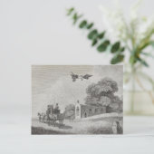 Vintage bemannte Flugmaschine Zeichnend Kunst Postkarte (Stehend Vorderseite)