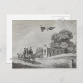 Vintage bemannte Flugmaschine Zeichnend Kunst Postkarte (Vorne/Hinten)