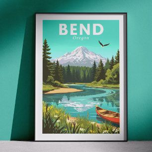 Vintage Bend Oregon Poster