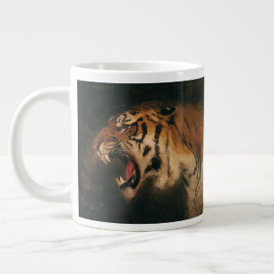 Vintage Bengal-Tiger Großkatze Brüllt, Wildtier Jumbo-Tasse