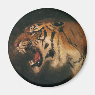 Vintage Bengal-Tiger Großkatze Brüllt, Wildtier Magnet