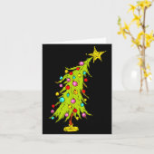 Vintage Bent Christmas Tree  Karte (Gelbe Blume)
