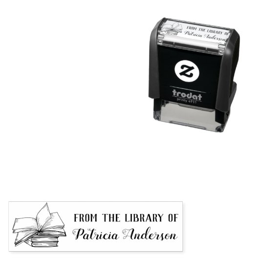 Vintage benutzerdefinierte Bibliothek und Personal Permastempel (Beispiel)