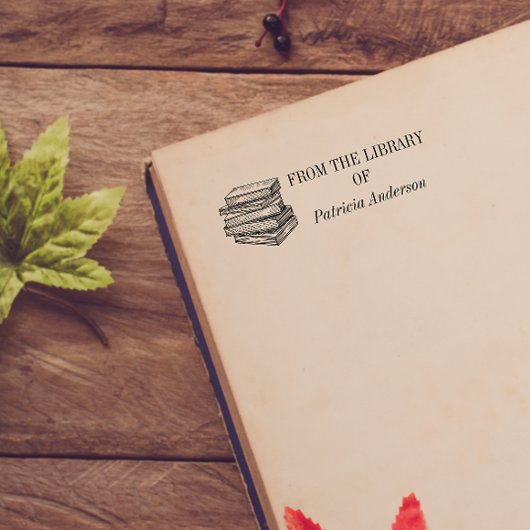 Vintage benutzerdefinierte Bibliotheksbücher Permastempel