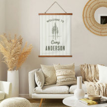 Vintage benutzerdefinierter Name Camp Tree Familie