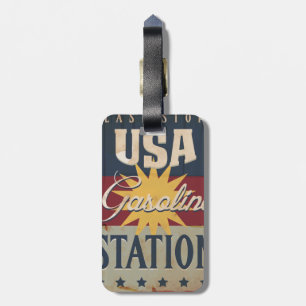 Vintage-Benzin-Schild Gepäckanhänger