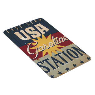 Vintage-Benzin-Schild Magnet