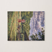 Vintage Benzinpumpe auf einer Landfarm Puzzle (Horizontal)