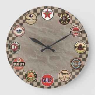 Vintage Benzinzeichen-Wanduhr Große Wanduhr