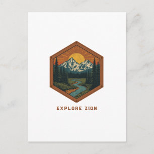 Vintage Bergabenteuer Retro-Abzeichen Postkarte