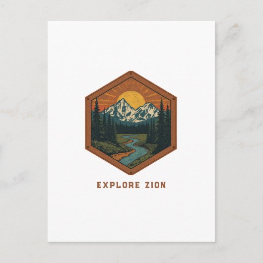 Vintage Bergabenteuer Retro-Abzeichen Postkarte (Vorderseite)