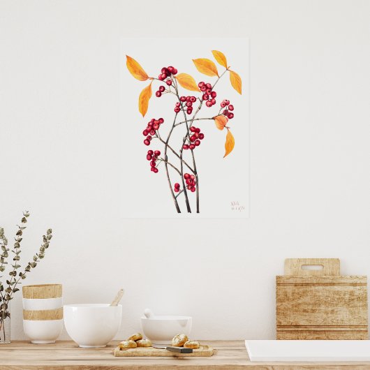 Vintage Bergashillustration Poster (Küche)