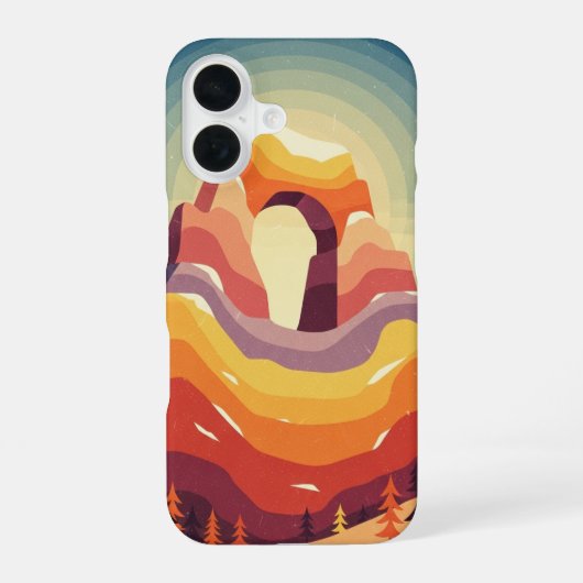 Vintage-Bergbogen iPhone 16 Hülle (Rückseite)