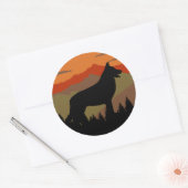 Vintage Berge Land Deutscher Schäferhund GSD Runder Aufkleber (Umschlag)