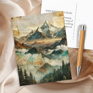 Vintage Berge Pinienwälder Naturerlebnis Postkarte