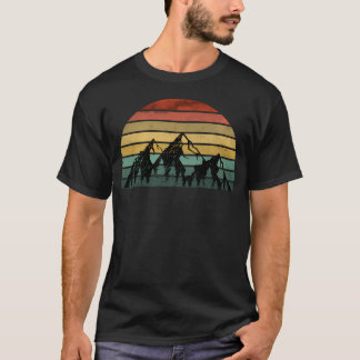 Vintage Berge Retro Sonnenuntergang Natur T-Shirt