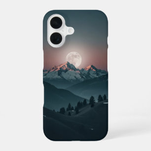 Vintage Berge unter dem Vollmond iPhone 16 Hülle