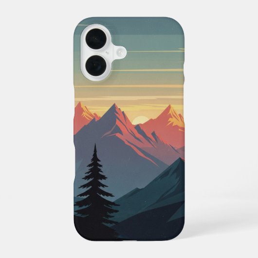 Vintage Bergkamm iPhone 16 Hülle (Rückseite)