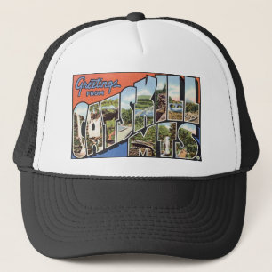 Vintage Bergkette Postkarte Truckerkappe